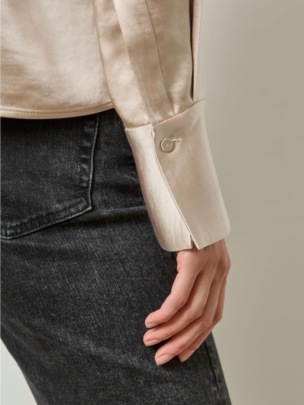 Lilla P Satin Button Down - Picture 3 of 10